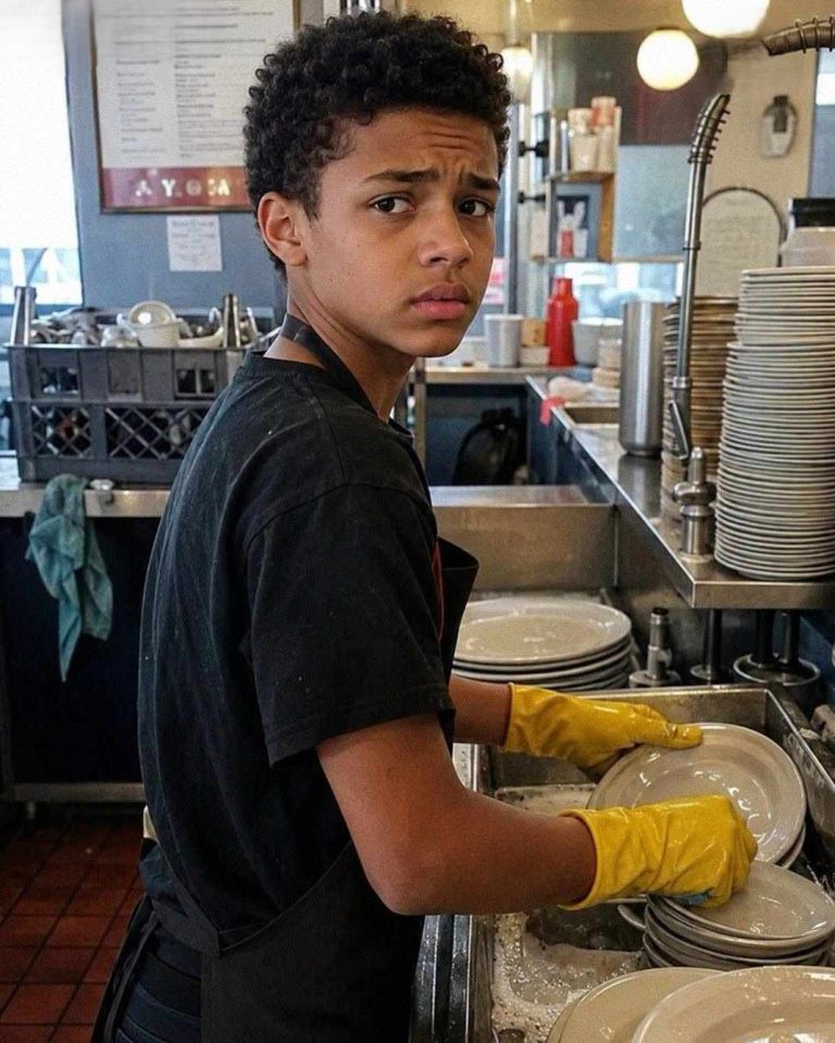 13-year-old son took a dishwashing job